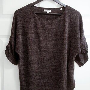 Max Studio Ribbed Dolman Sleeve Sweater - Grey - S